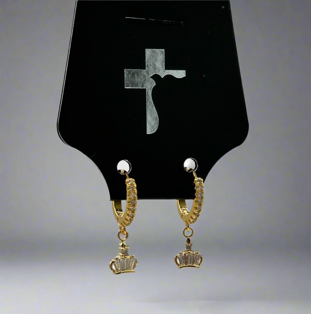 Small Diamond Crown Earrings