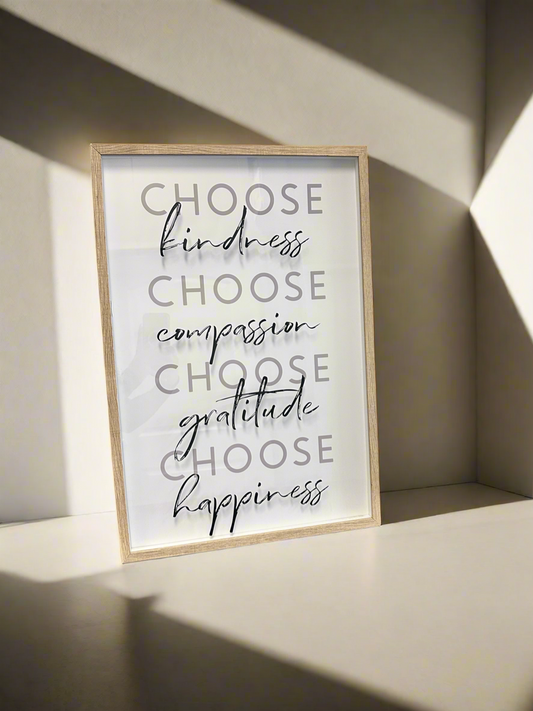 Choose kindness choose compassion wall art