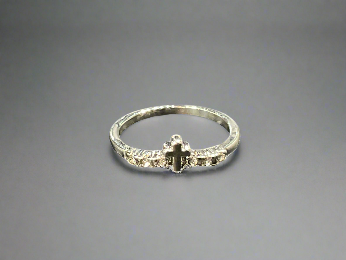 Silver Small Diamond Cross
