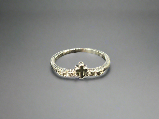 Silver Small Diamond Cross