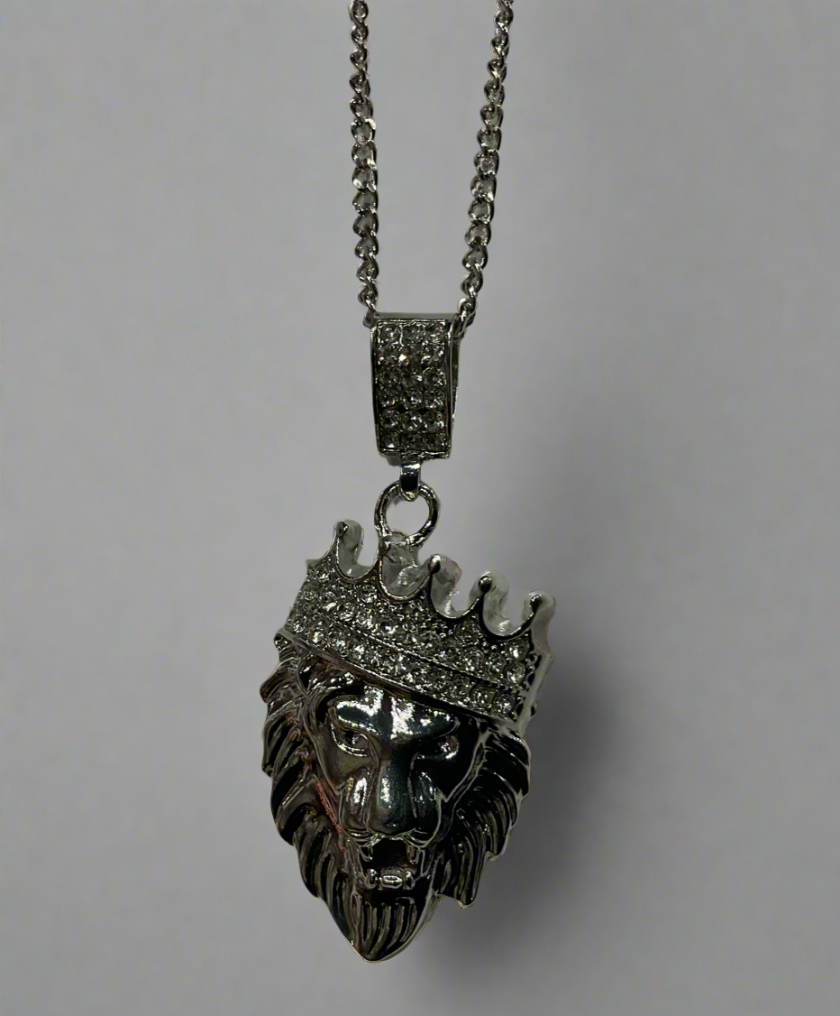 Large Crowned Diamond Lion Head