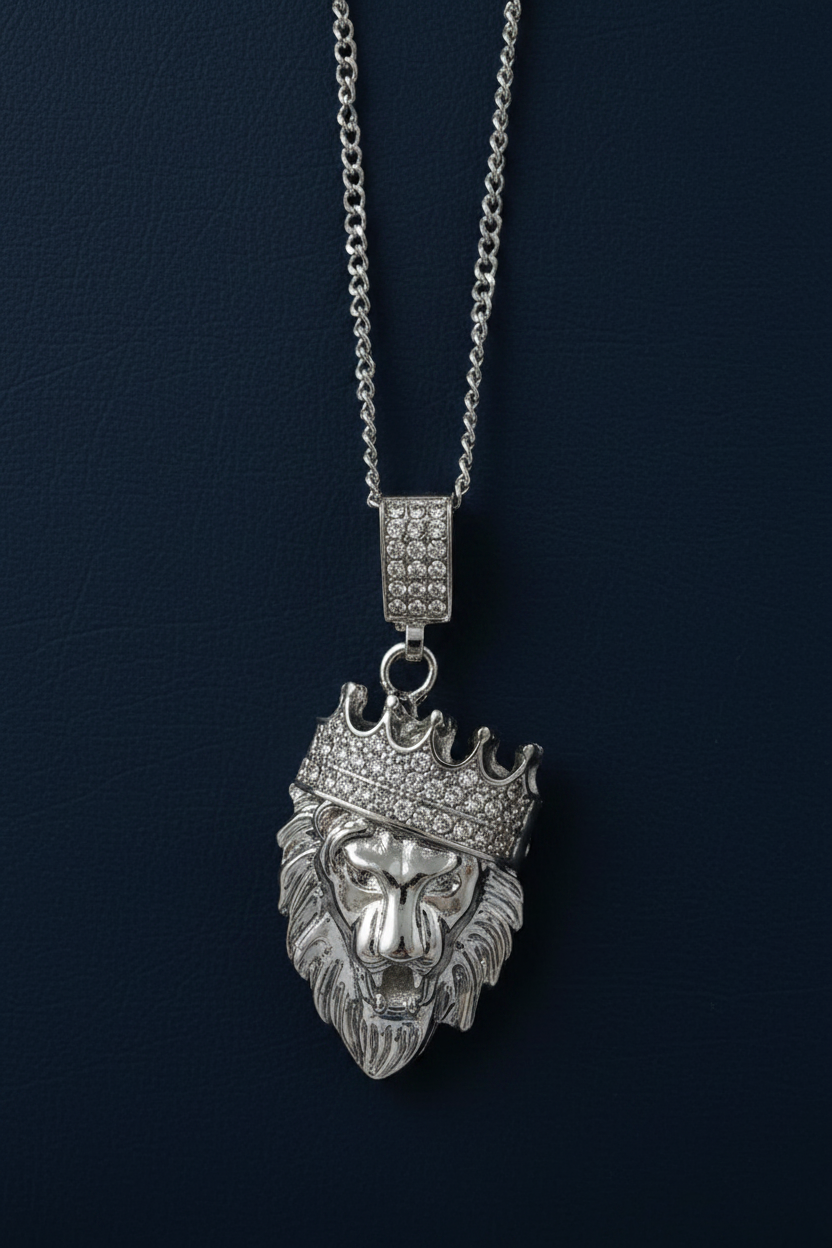 Large Crowned Diamond Lion Head