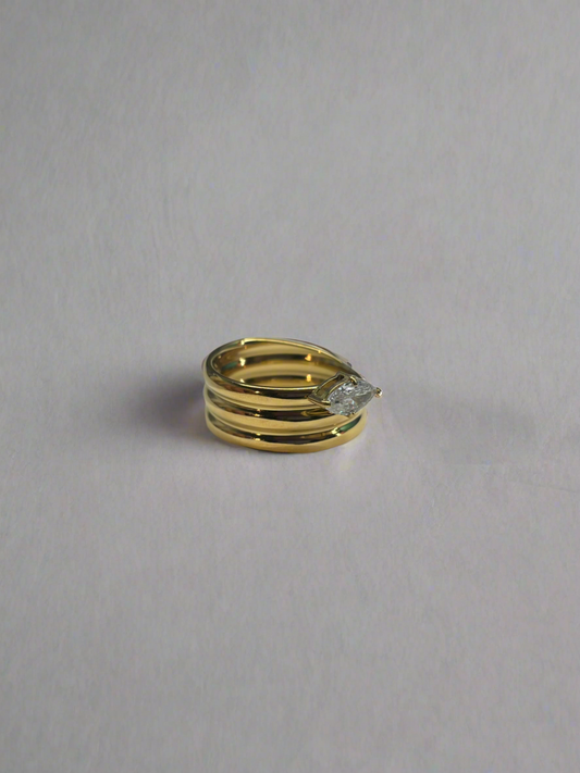 Gold Stacked Jewel Ring