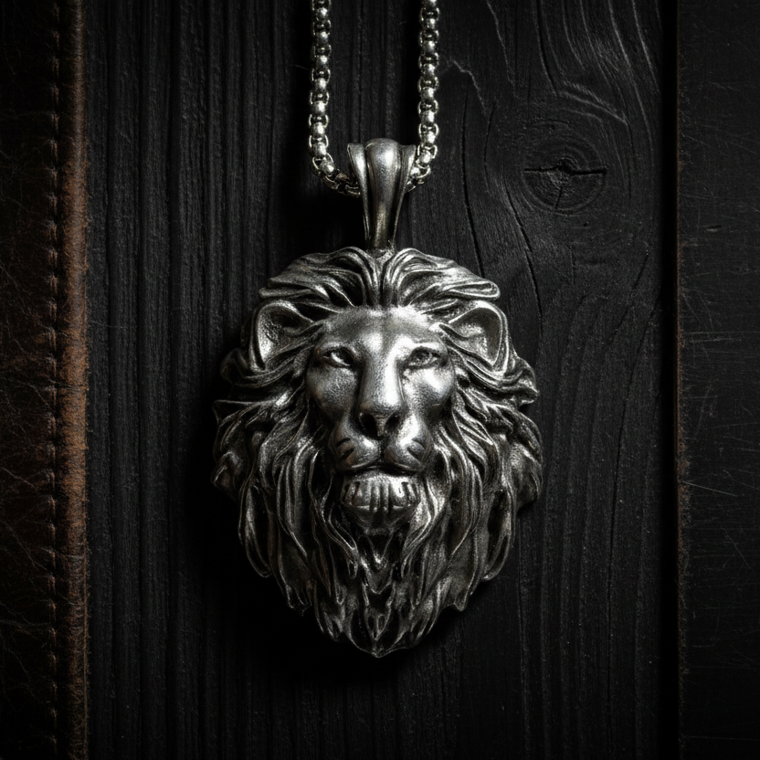 Necklace: Silver Lion head