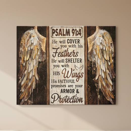 Psalm 91:4 He Will Cover You CANVA