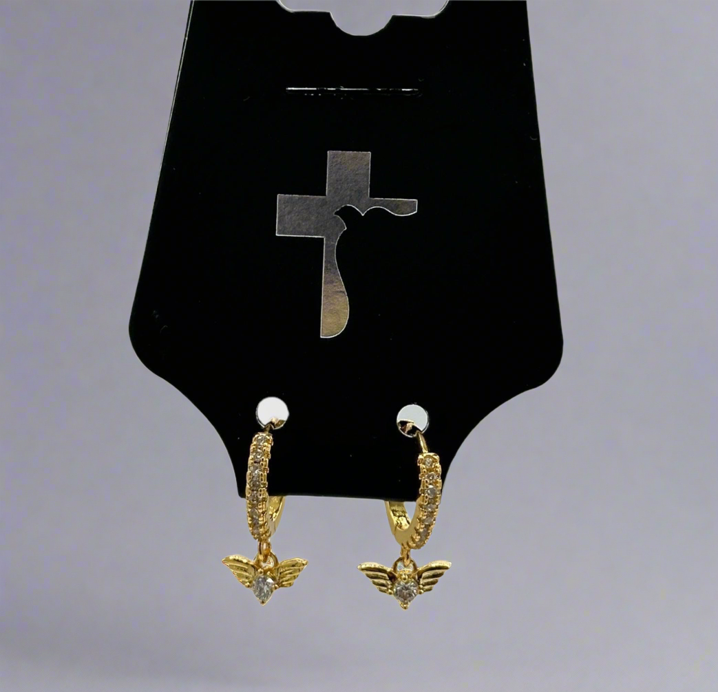 Small Diamond Angel Wing Earrings