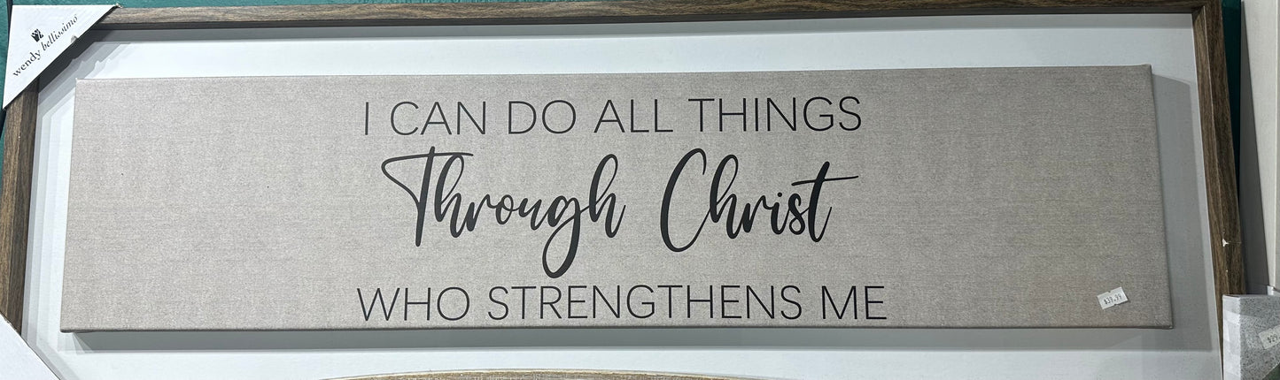 I can do all things through Christ