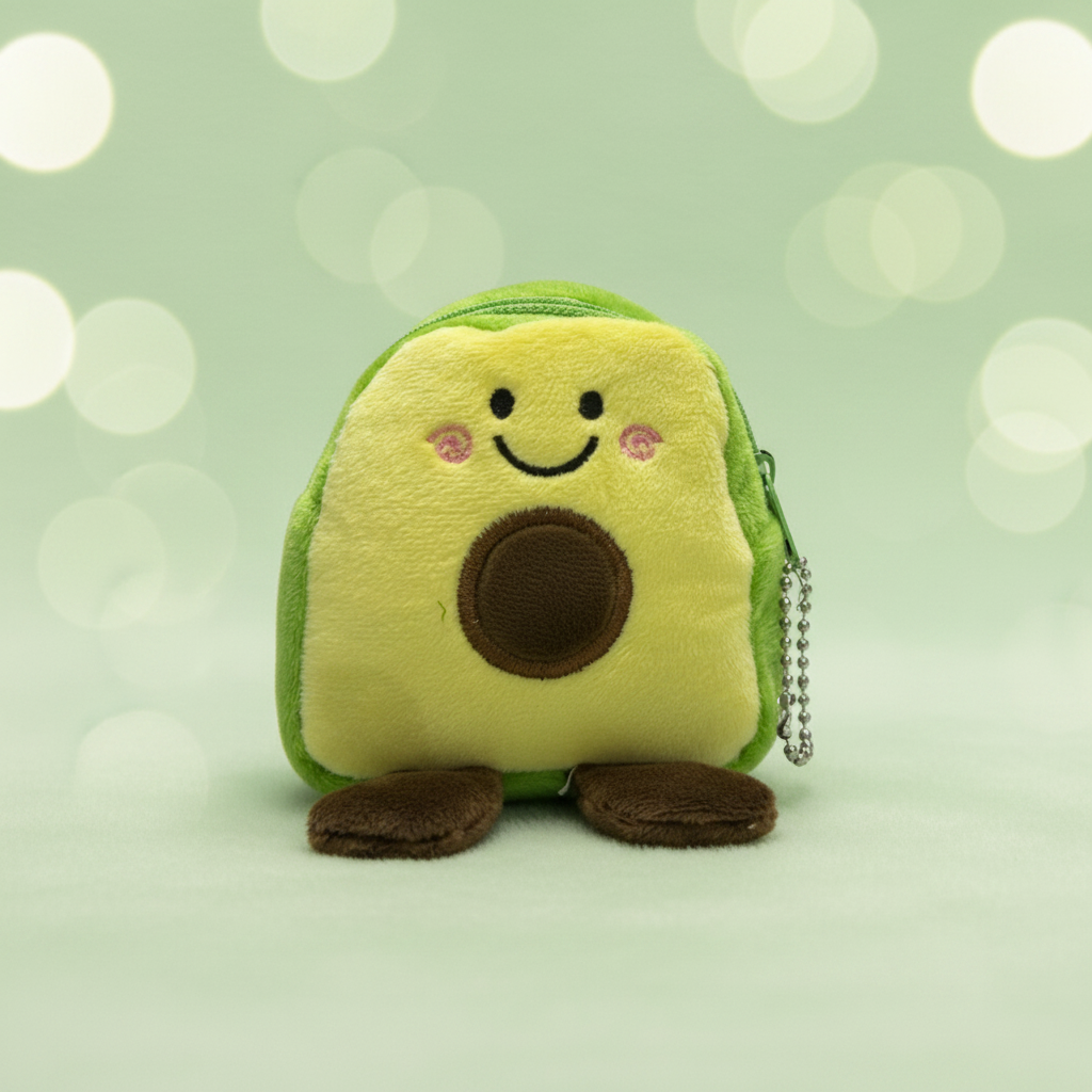 Keychain: Avocado plush coin