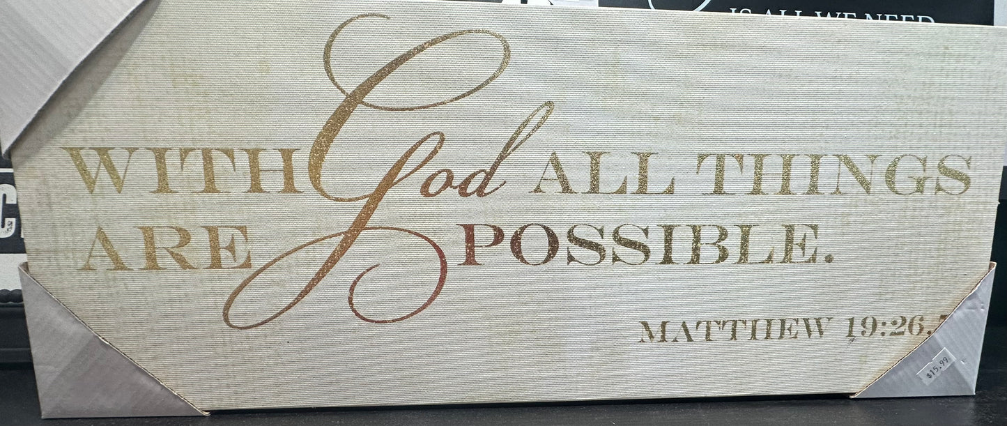 With God all things are possible wall art