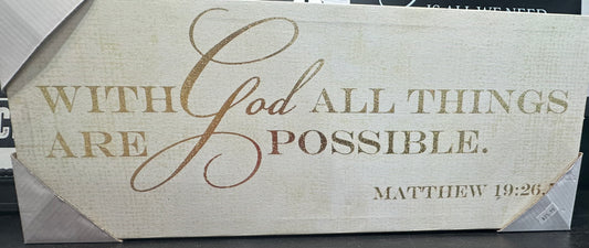 With God all things are possible wall art