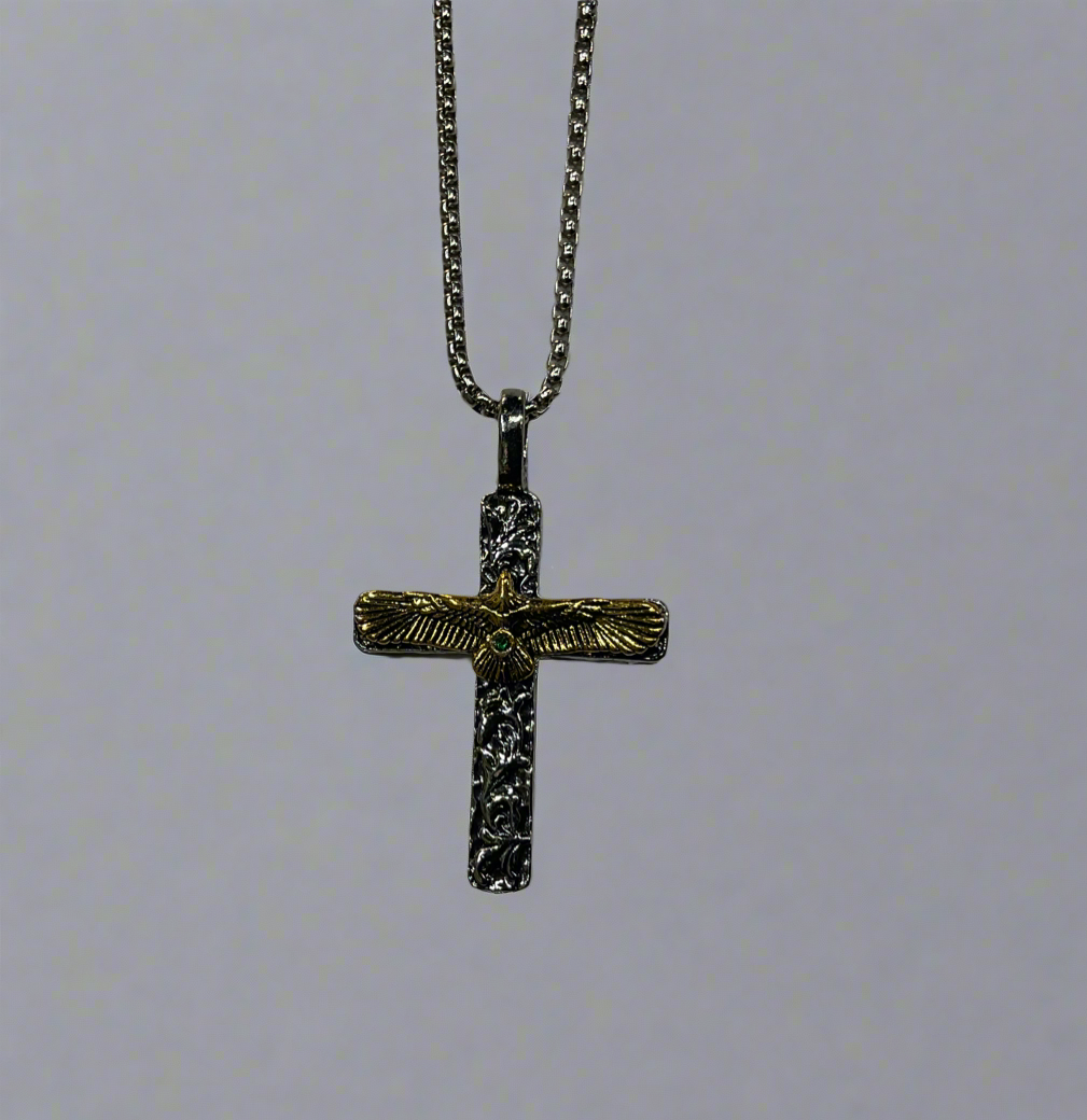 Stainless Steel Cross with Eagle