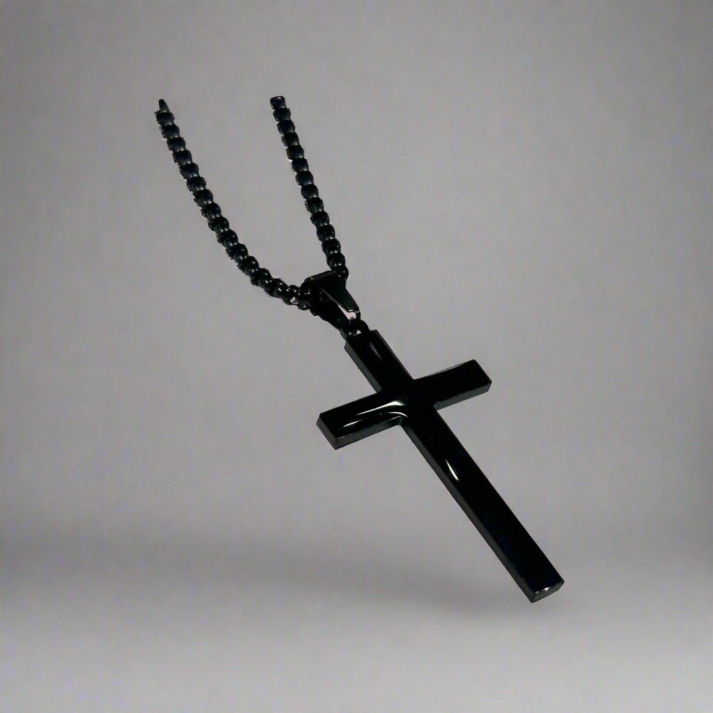 Cross black necklace