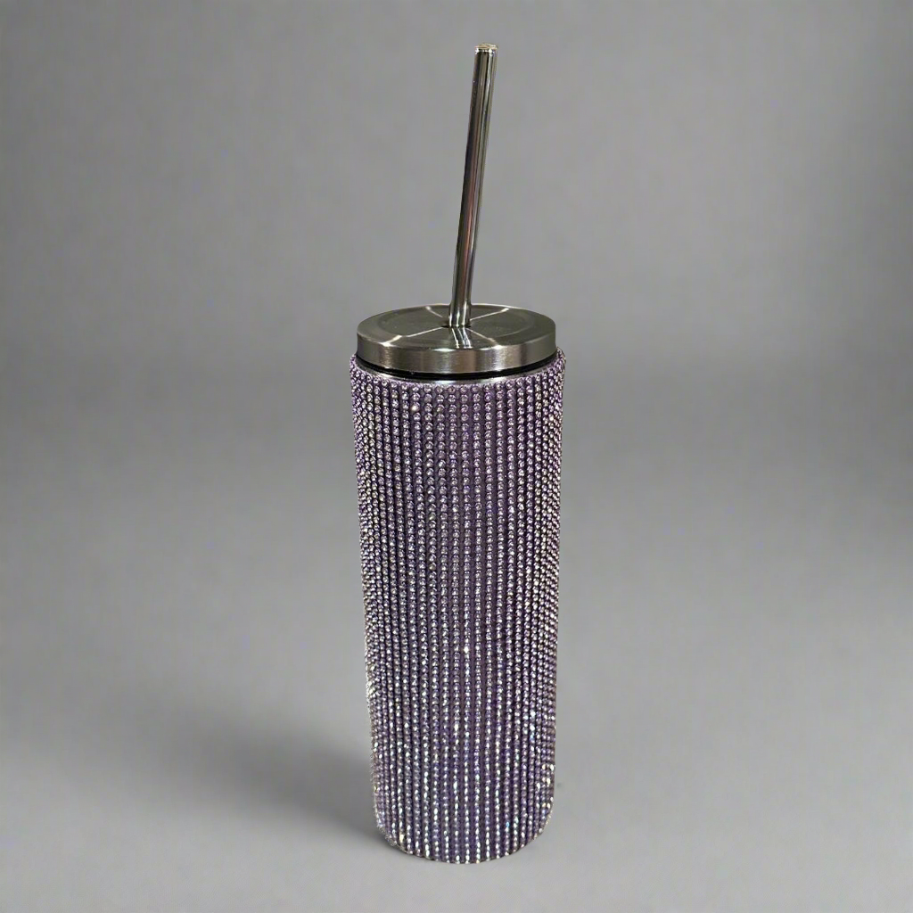 Bedazzled Tumbler with straws