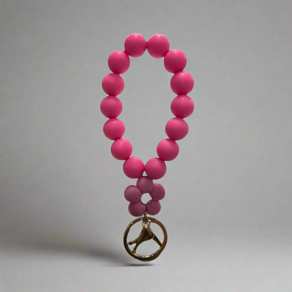 Flower Beaded Keychain