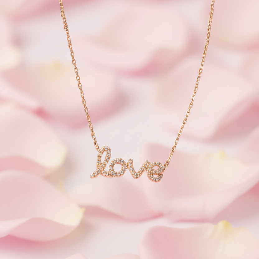 Necklace: Rose Gold “Love”