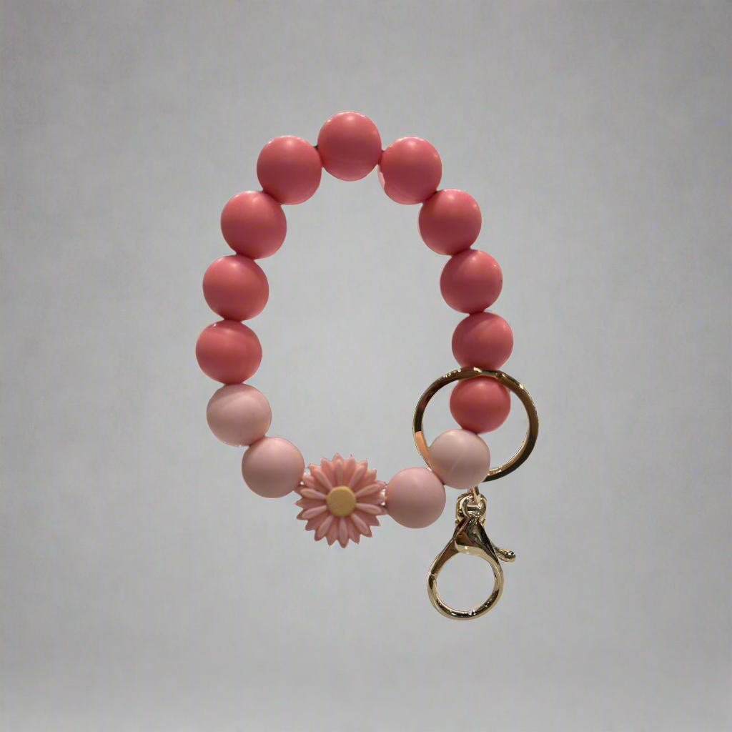 Flower Beaded Keychain