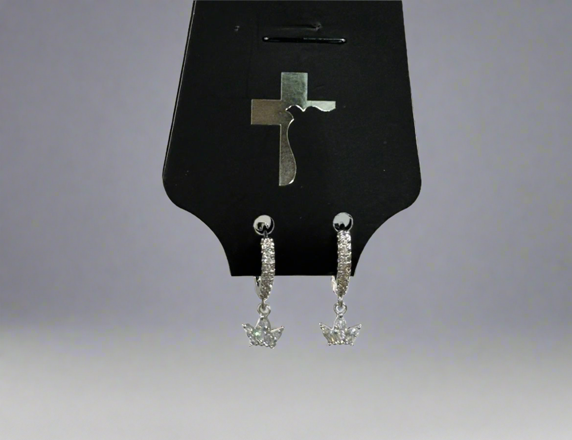 Small Diamond Point Crown Earrings