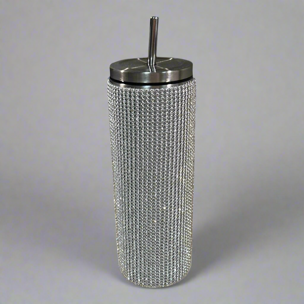 Bedazzled Tumbler with straws