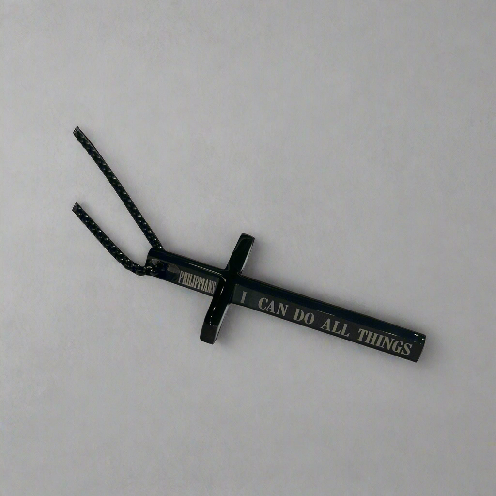 Cross black necklace