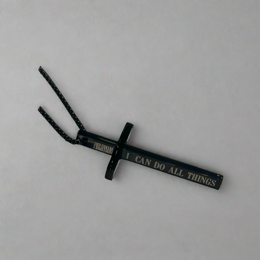 Cross black necklace