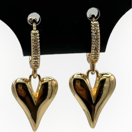 Small Diamond Heart Earrings