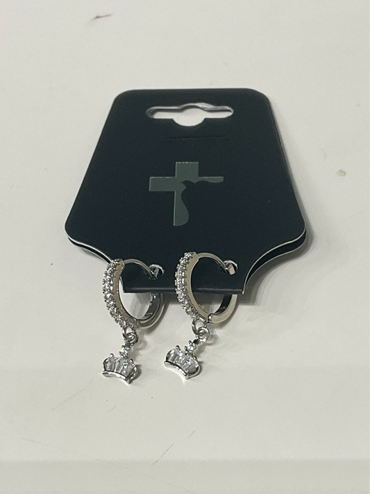 Small Diamond Crown Earrings