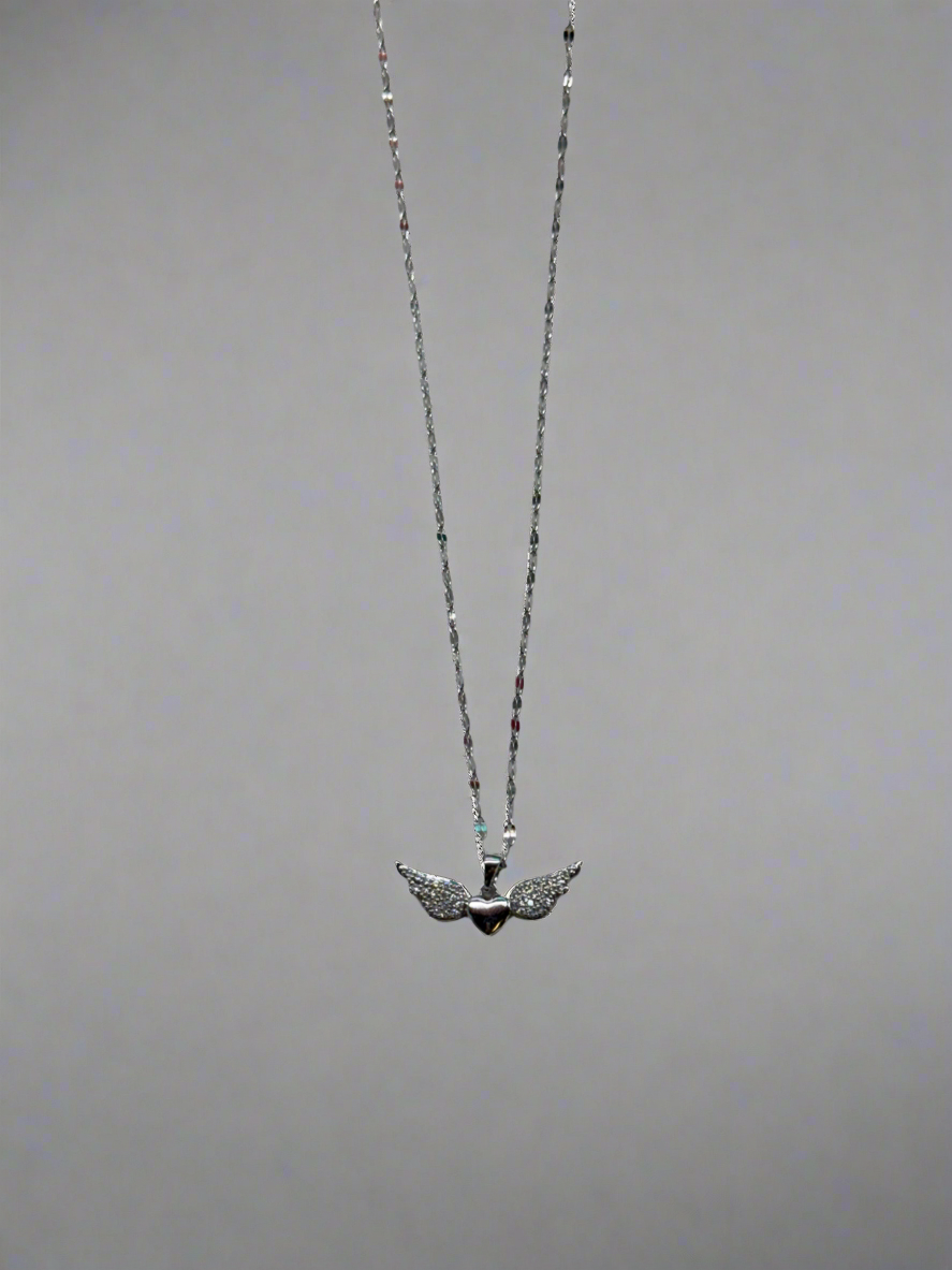 Silver wings necklace