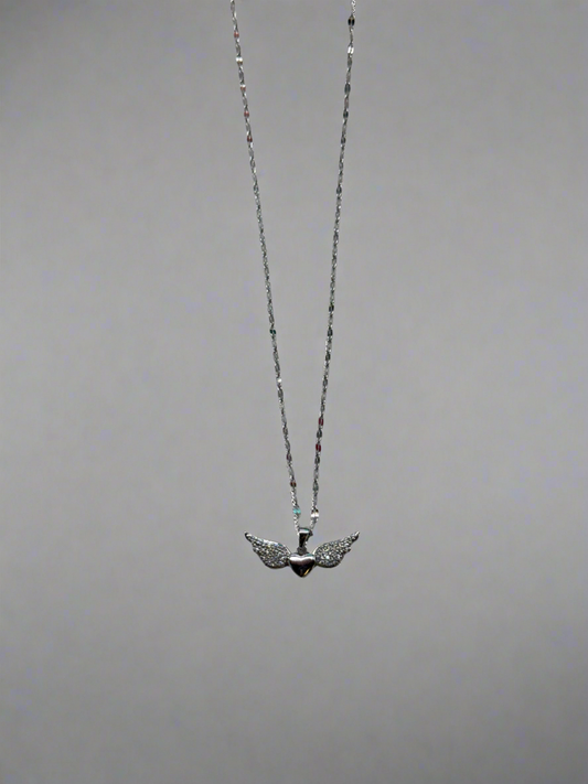 Silver wings necklace