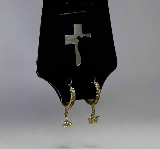 Small Diamond Point Crown Earrings