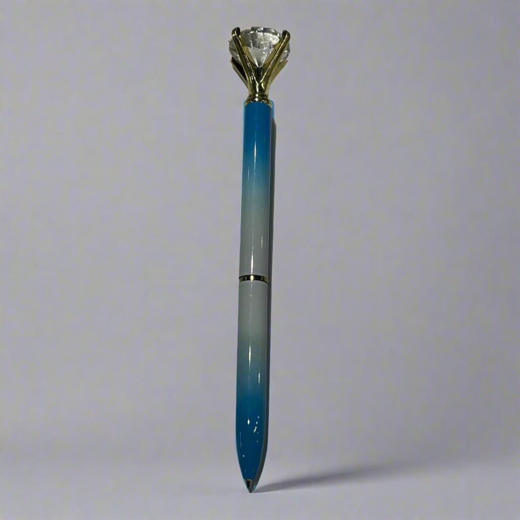 Blue diamond top pen