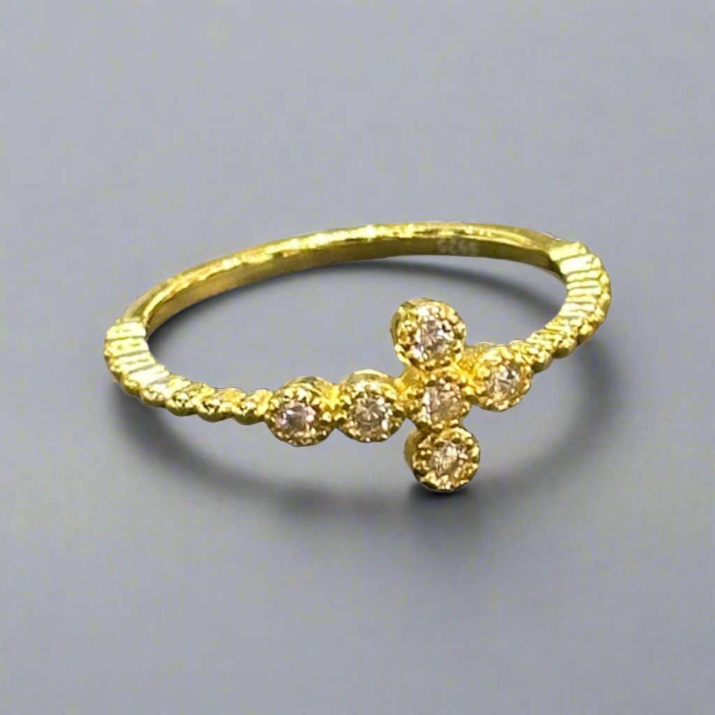 Cross Beaded ring