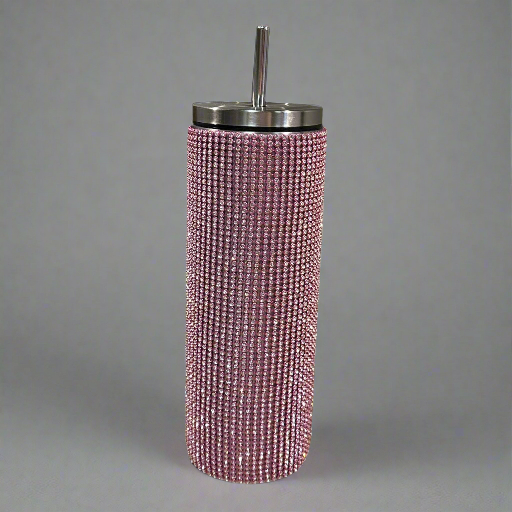 Bedazzled Tumbler with straws