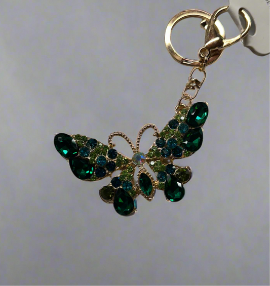 Butterfly stoned keychain