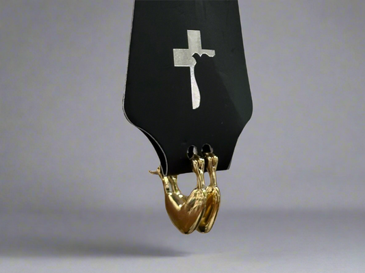 Gold Small Heart Hoops