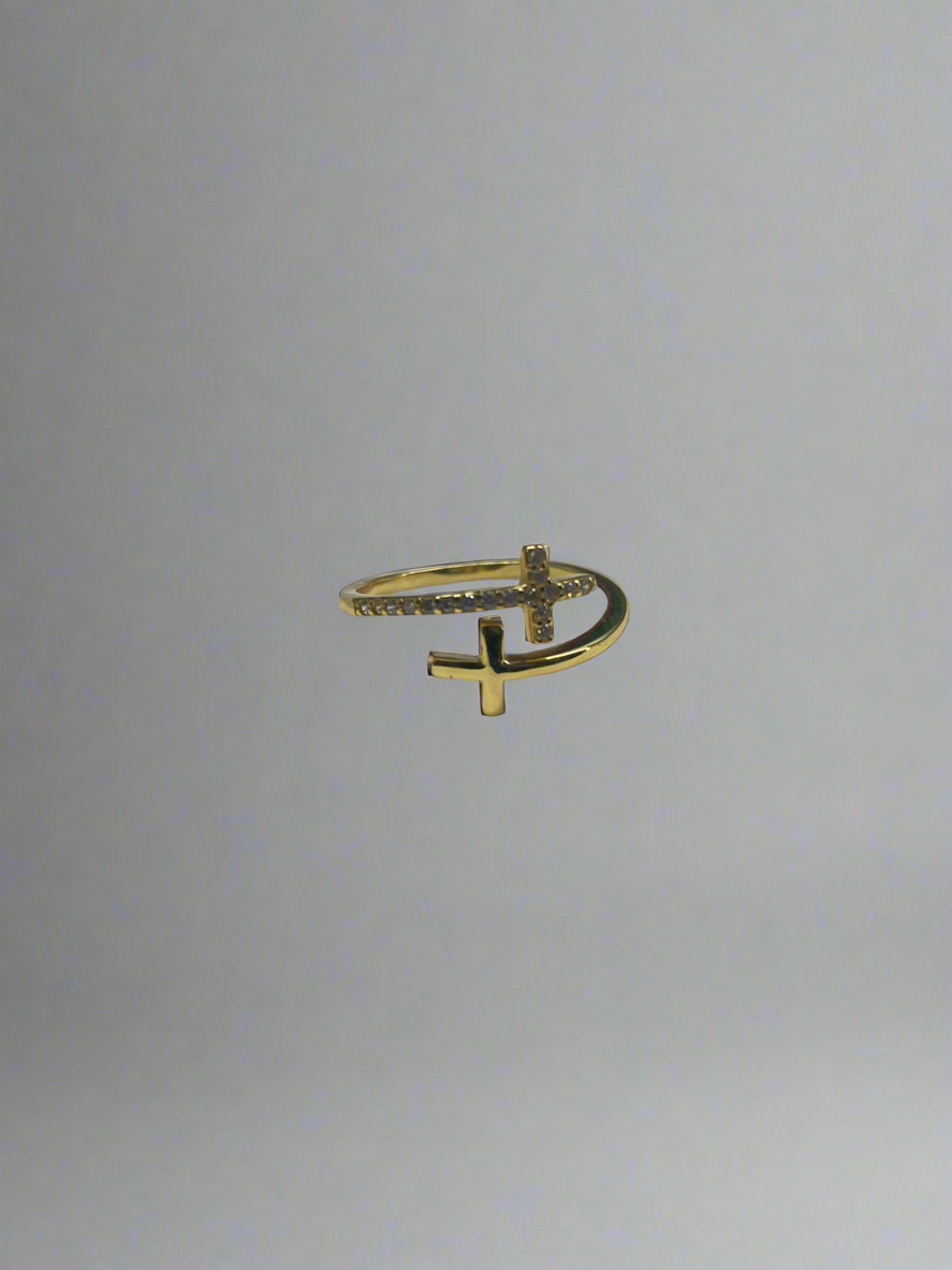 Double Cross Adjustable Ring