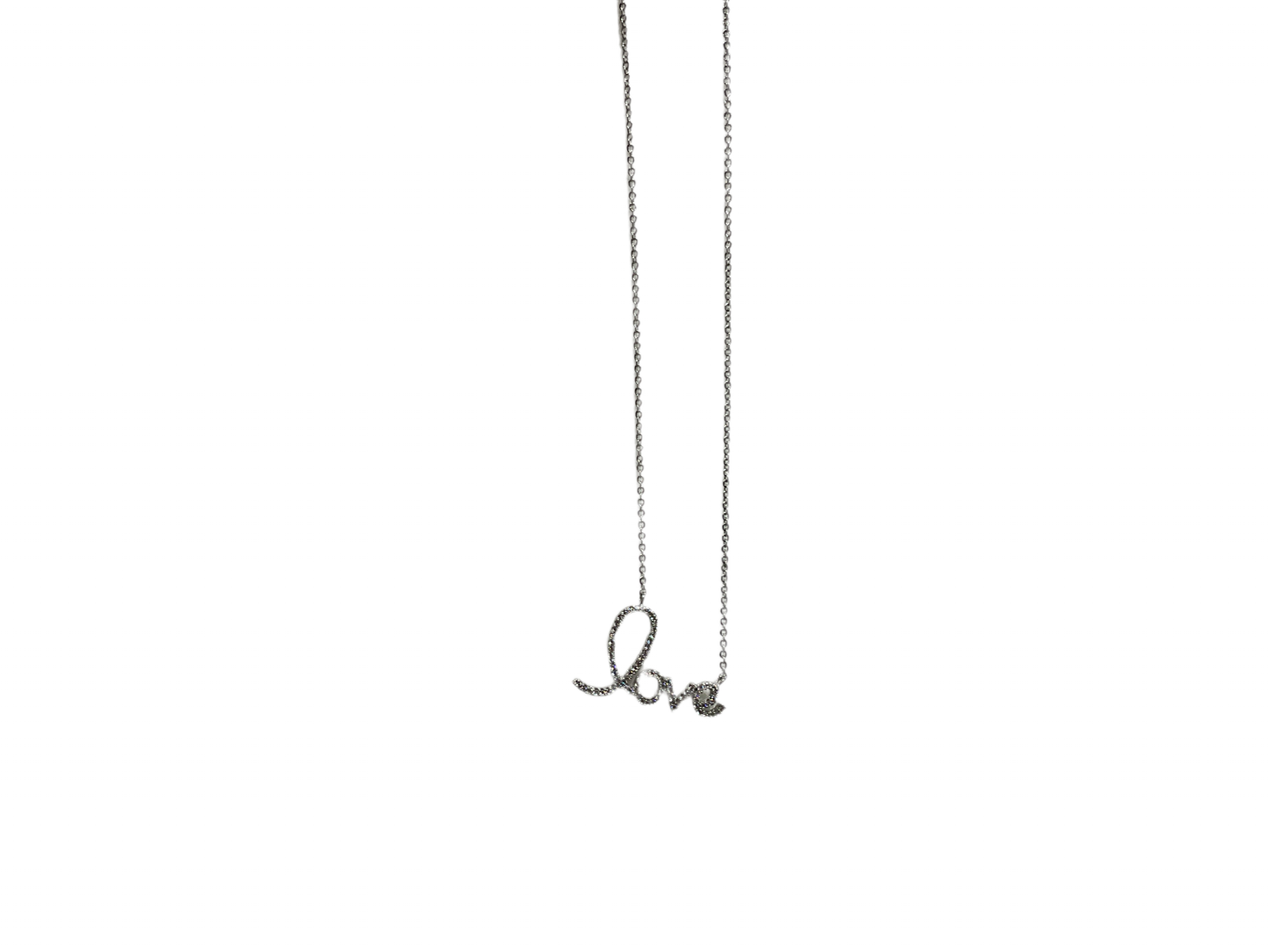 Silver Diamond Love Necklace