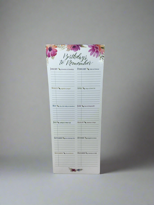 Birthday to remember calendar