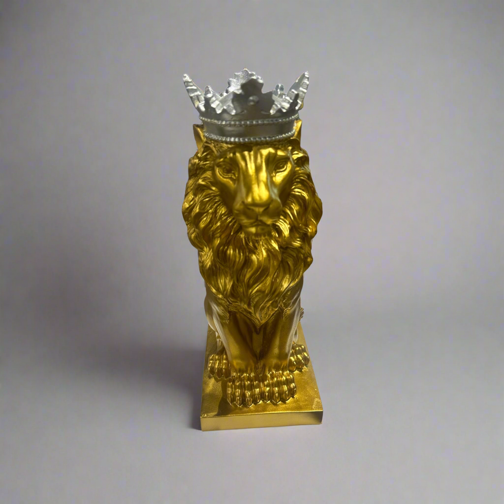 Gold lion with silver crown