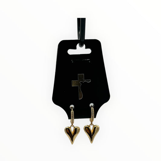 Small Diamond Heart Earrings