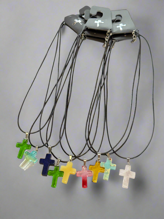 Marble Cross Necklace