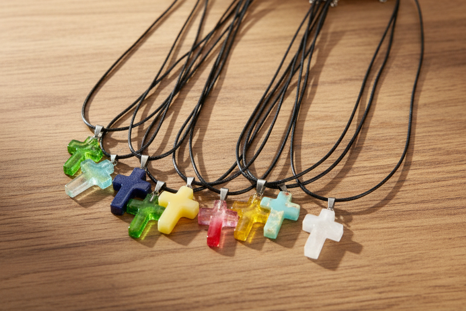 Marble Cross Necklace
