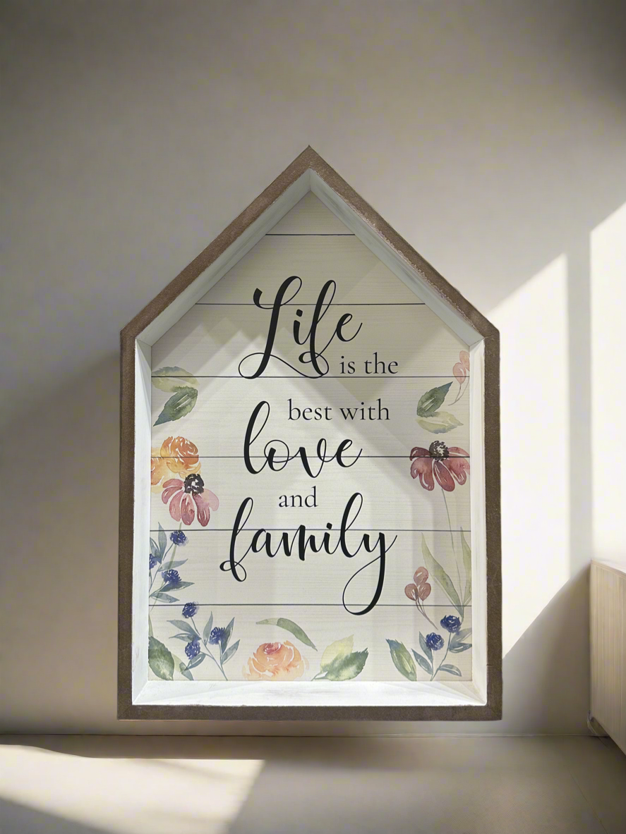 Life is the best with love and family wall decor