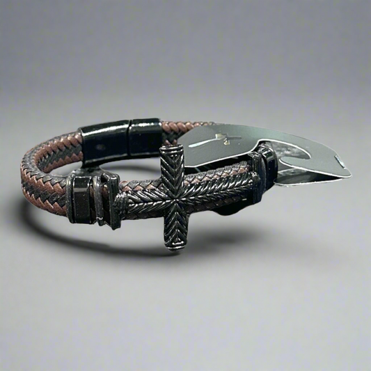 Magnetic Braided Cross Bracelet