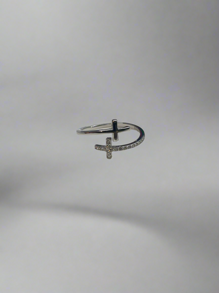 Double Cross Adjustable Ring
