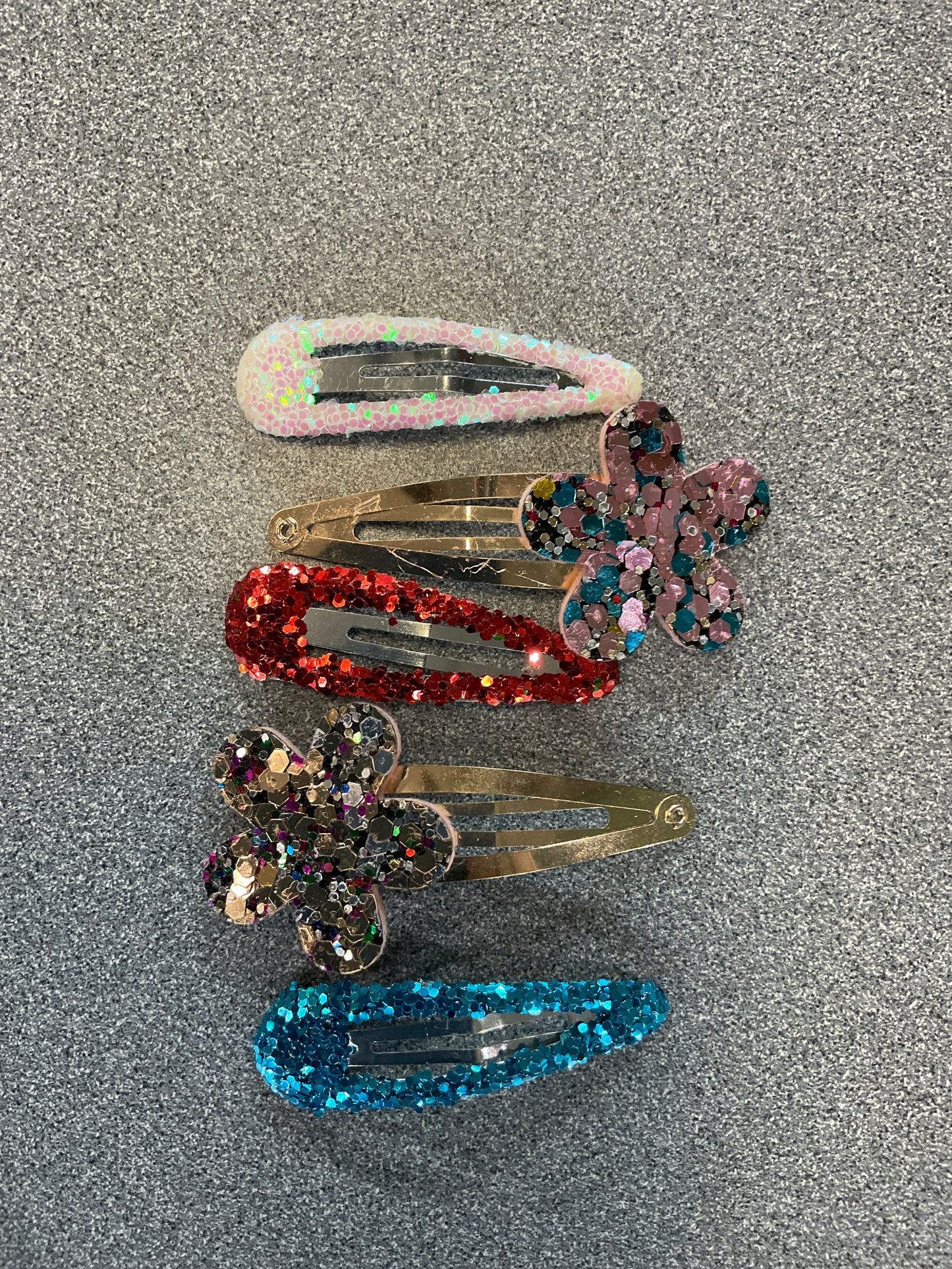 Hair Clip: Glitter & Flower Small