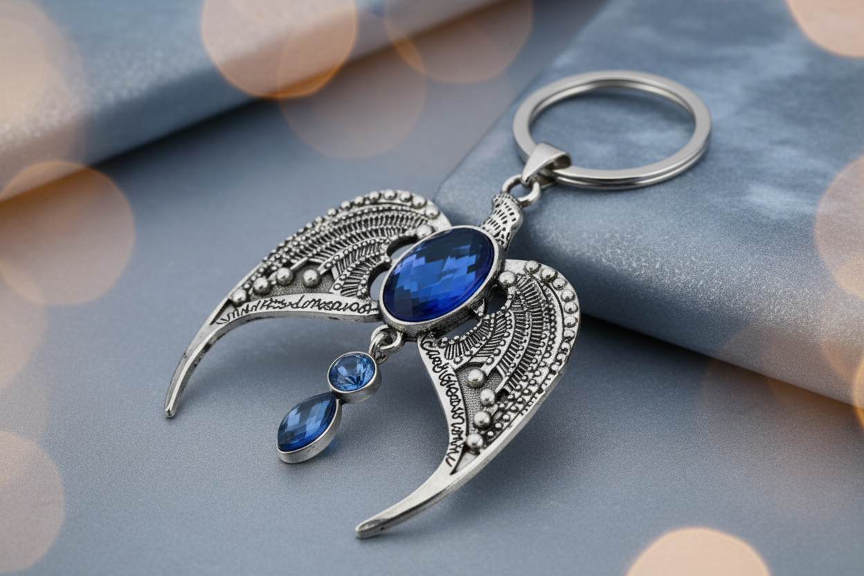 Keychain: Blue Jeweled Eagle