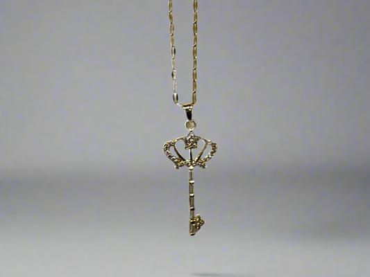 Gold Key Diamond Necklace