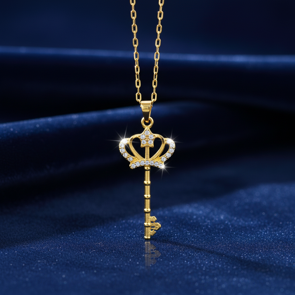 Necklace: Gold Key Diamond
