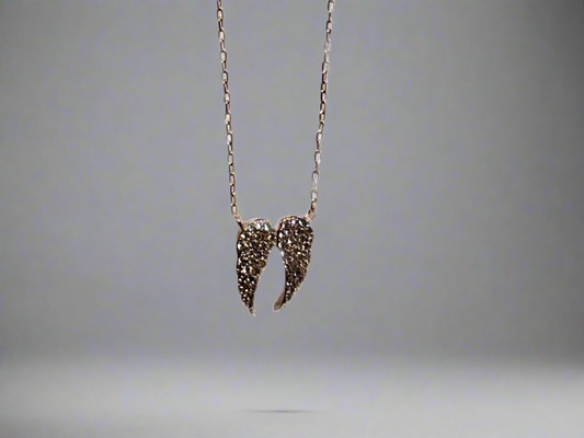 Rose Gold Mini Diamond Angel Wings