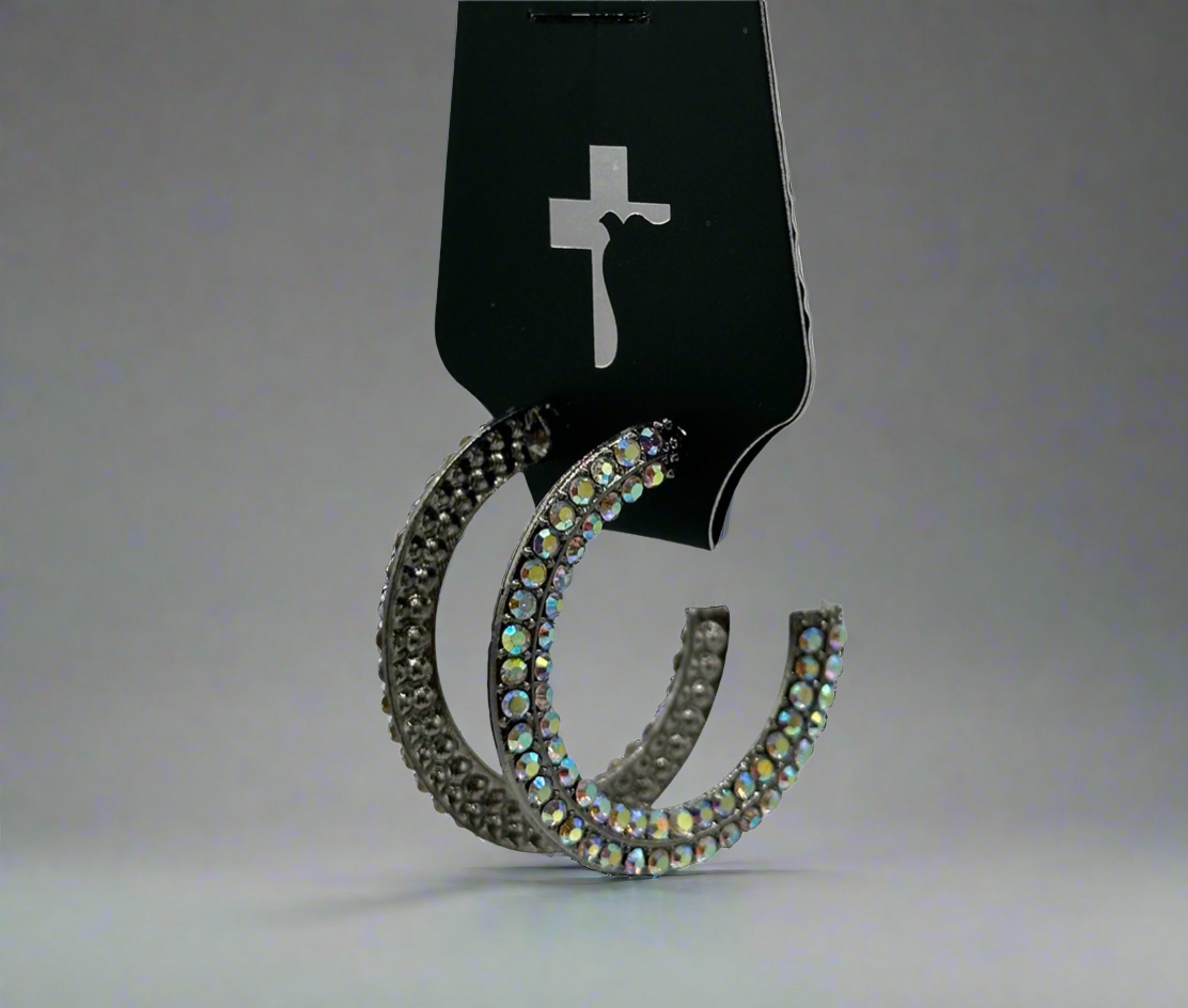 Medium One Sided Diamonds Hoops